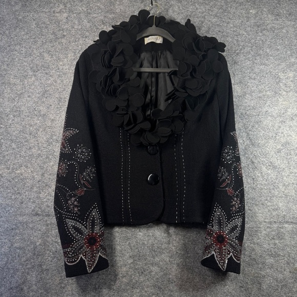 TARSIANI Wool Blend Whimsigoth Y2K Grunge Coat Jacket Made in Italy Size 40 - Picture 2 of 14